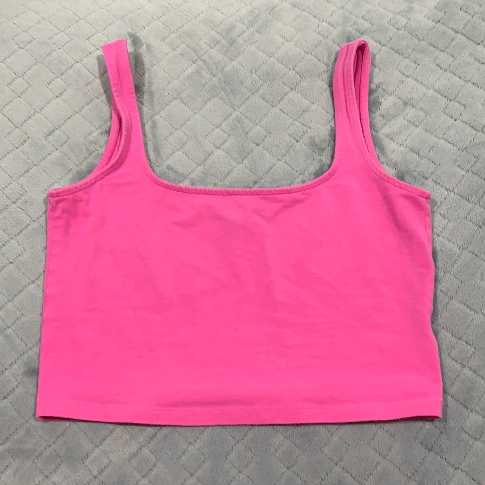 Pink Cropped Tank Top